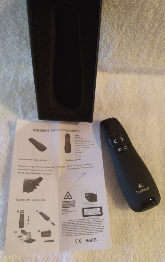 NEW Wireless Laser Presentation Pointer USB Logitech R400 Presenter Black