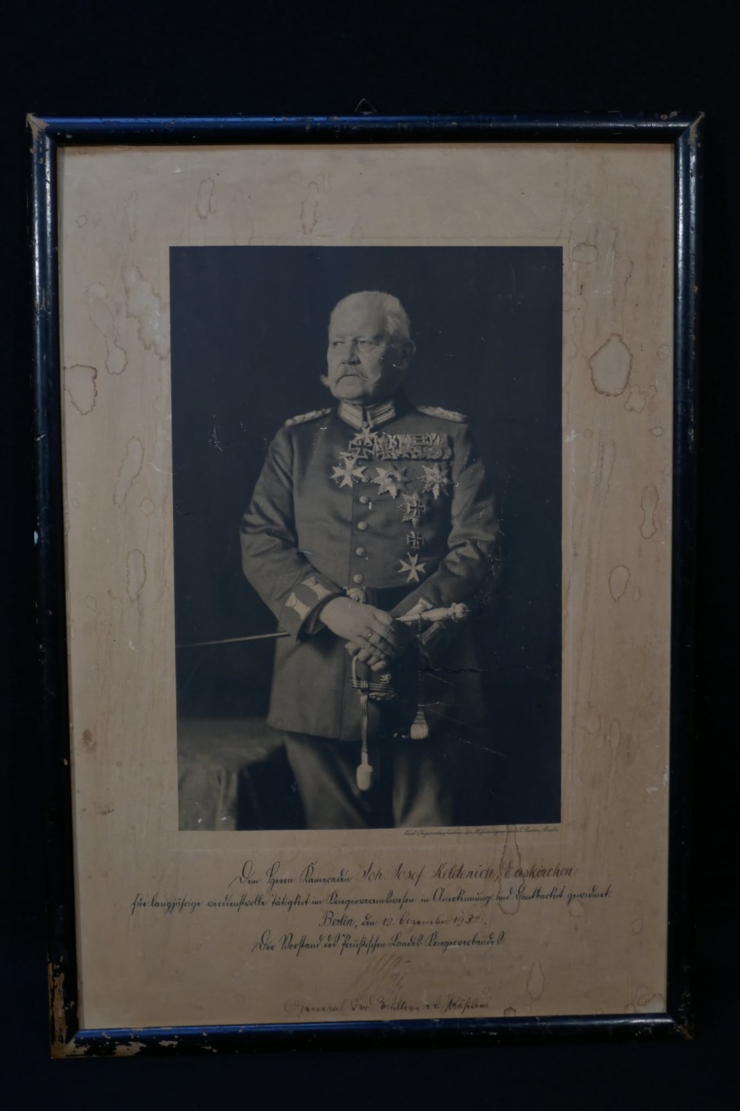 Original German Army 1932 Weimar Reichswehr Picture Signed General von Horn