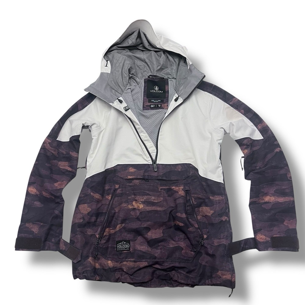 Volcom Pullover Snowboard Jacket Small Dusk Camo Womens Zip Tech Open Ski FLAW