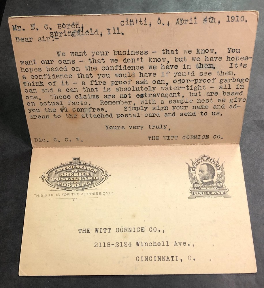 US Scott Postal Reply Card #UY4 | Used / NOT Separated.