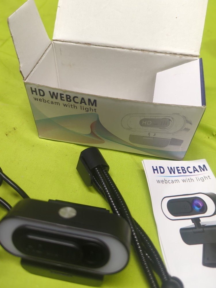 1080P HD Video Conferencing Wide-Angle Webcam with Microphone Light
