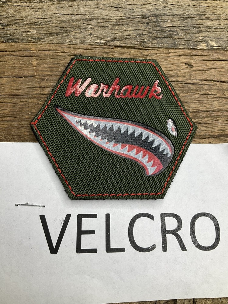 Embroided Patch Warhawk Plane Military Deployment Warrior Hook & Loop