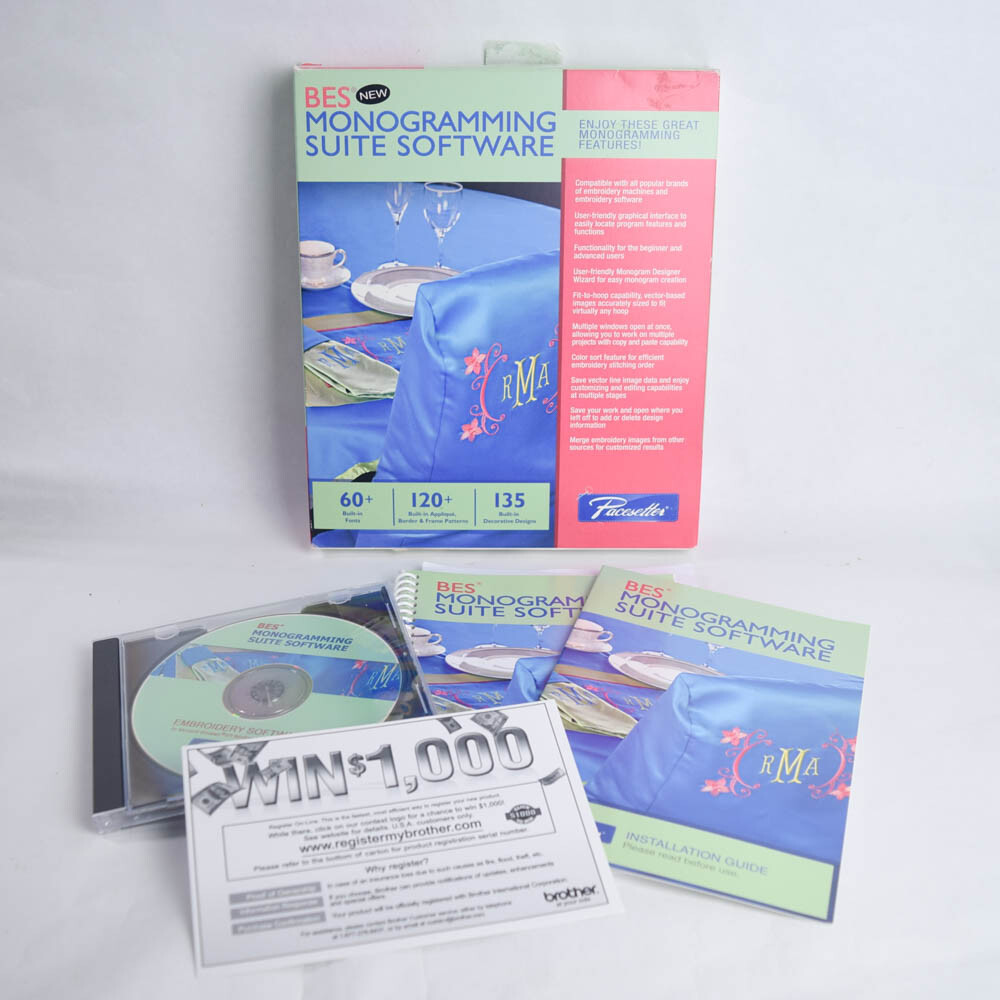 Brother BES Monogramming Suite Embroidery Software Pacesetter