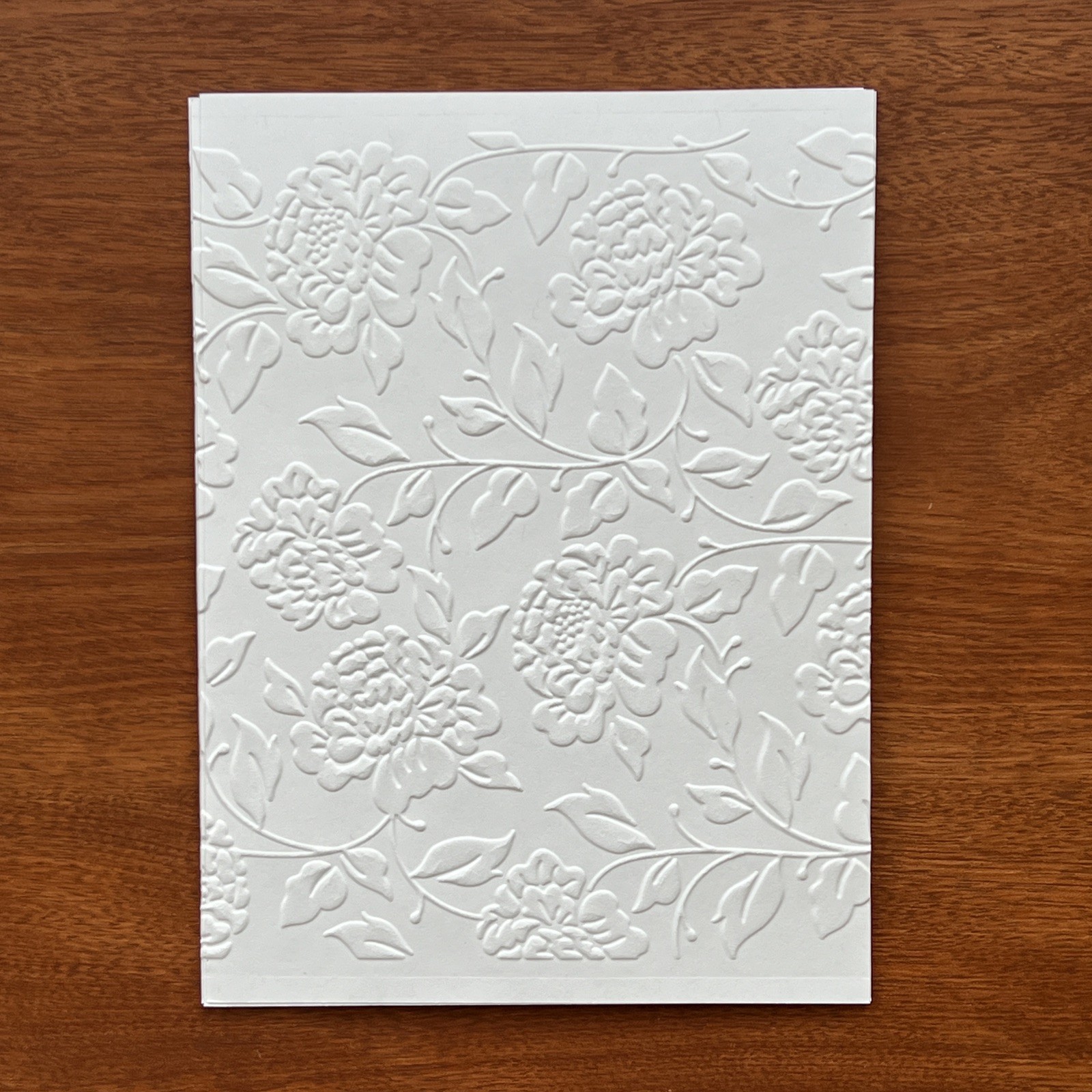 50 Pcs White Embossed Floral/Botanical Cardstock , Card Toppers, Junk Journal
