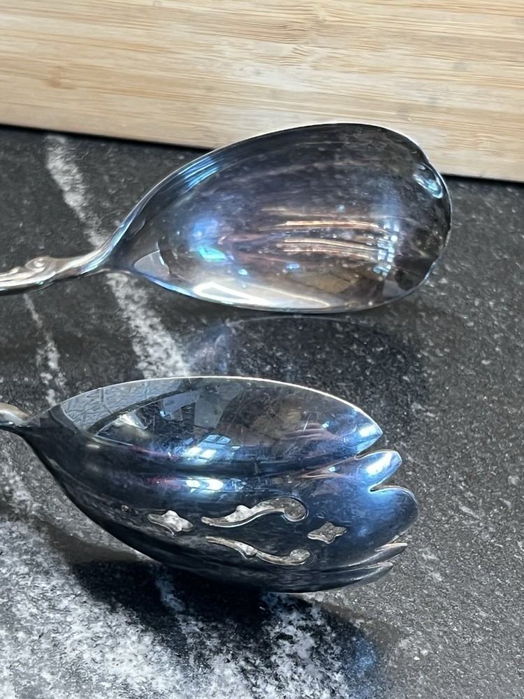 Vintage Gorham Heritage Silver Plated Salad Serving Tongs