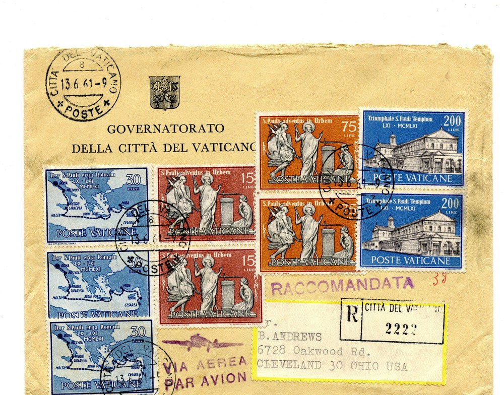 Vatican registered cover sc#304-309