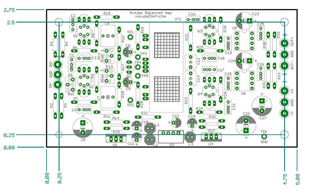 DIY PCB plus Tube - Balanced (differential) preamp/head amp using Korg Nutube