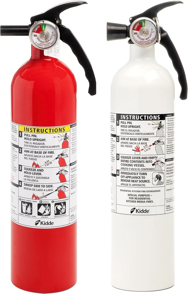 Essential Kitchen Fire Extinguishers: 2 Pack with Wall Mount Brackets Included