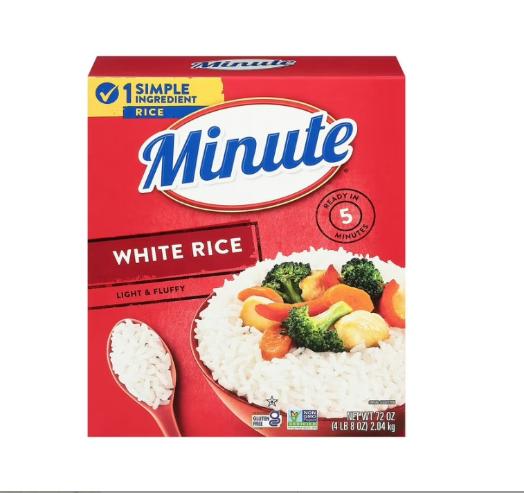 Minute Instant Light and Fluffy White Rice, 72oz.