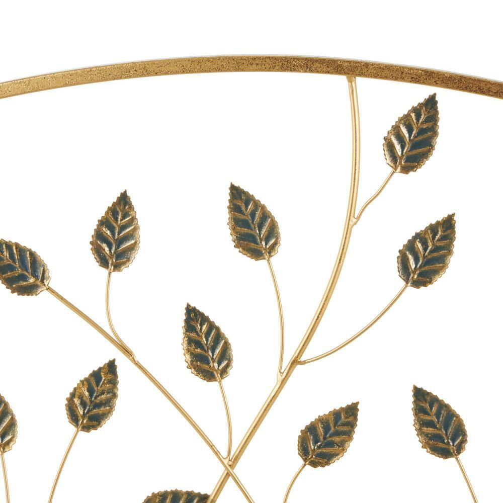 Gold Metal Leaf Foldable 3-Panel Fireplace Screen