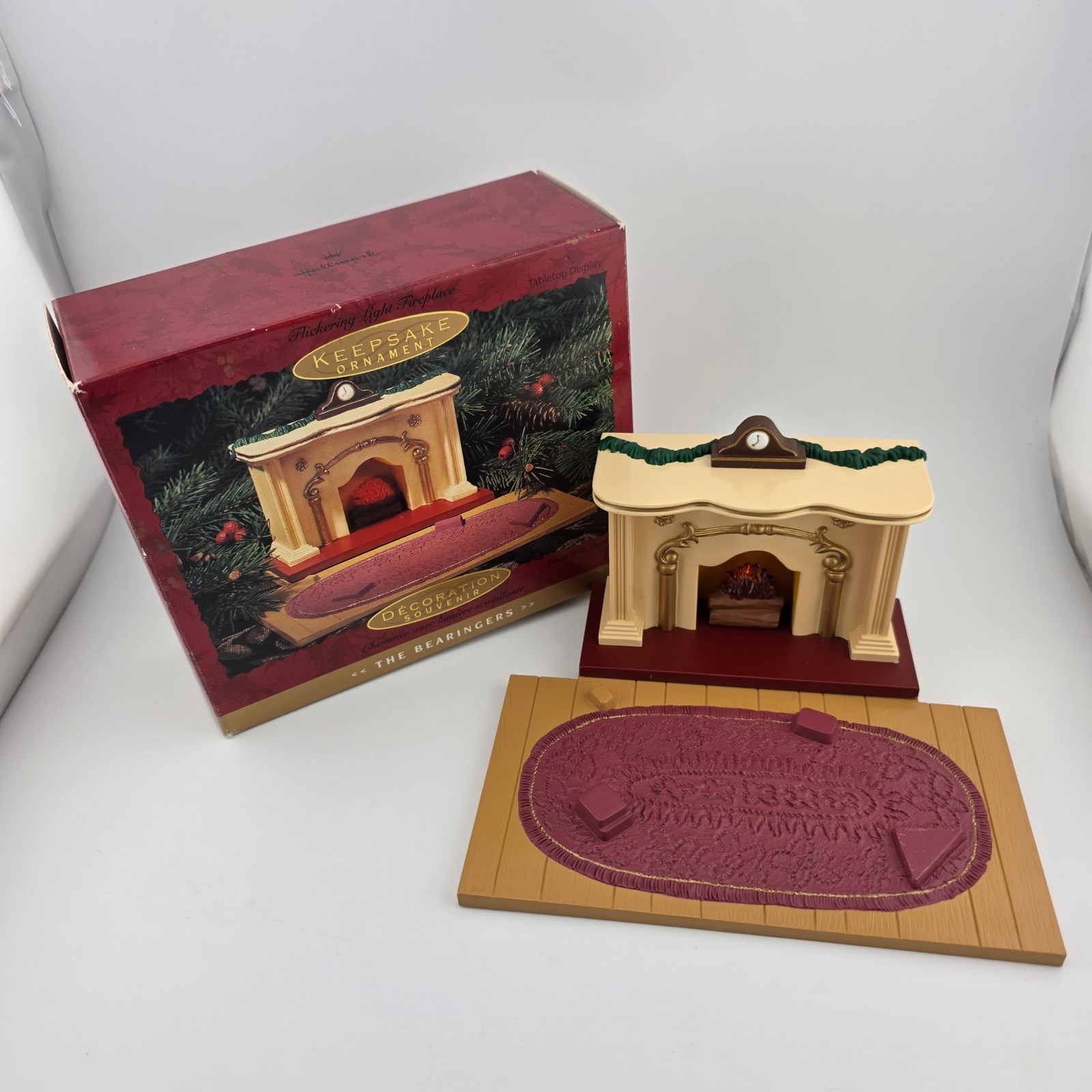 Hallmark Keepsake Bearingers Flickering Light Fireplace 2003 Ornament Tested