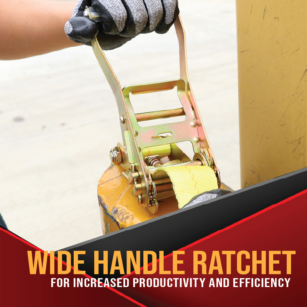 Boxer 2" x 1 FT Flat Hook Ratchet Replacement End 2 Pack - Wide Handle