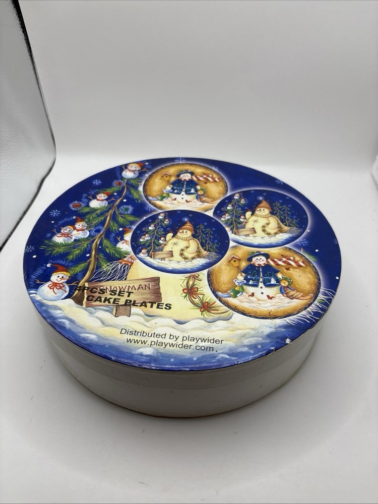 Snowman 4 pcs Set Cake Plates 8"