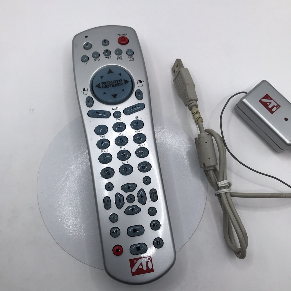 ATI Remote Wonder Wireless Remote Control USB Receiver Silver 5000023600
