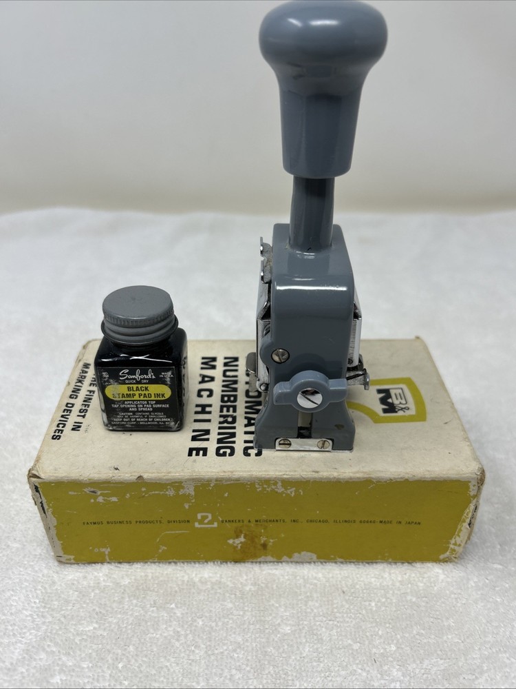 Faymus Automatic Numbering Machine Numerator Model 6 Wheels UNTESTED‼️