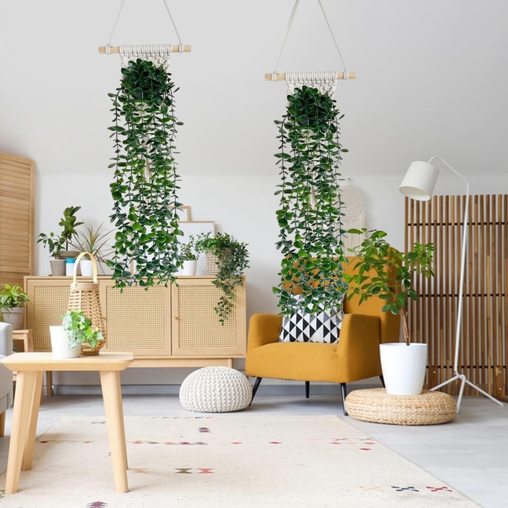 Artificial Eucalyptus Wall Hanging Decor, Artificial Hanging Greenery Plants,...