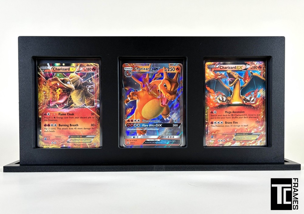 Triple Trading Card Top Loader Display  (With Stand + Top Loaders 35PT)