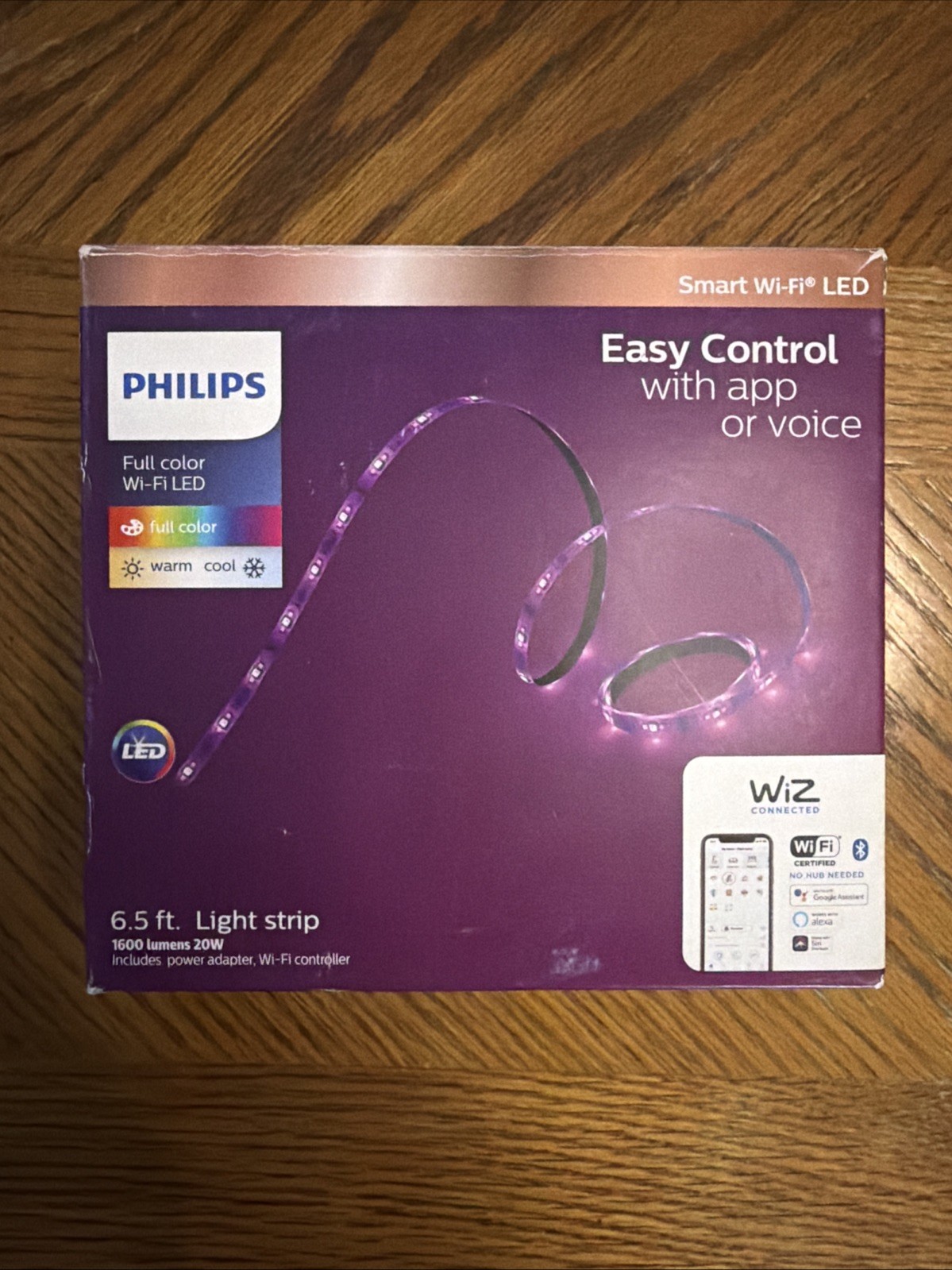 Philips Smart Plug-In Dimmable Wi-Fi Wiz Connected Strip Light 6.6-ft 9290025249