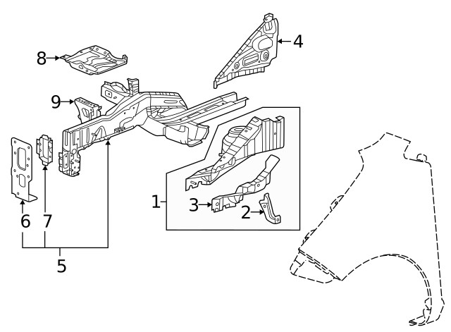 Genuine GM Suspension Subframe Reinforcement Bracket 96846507