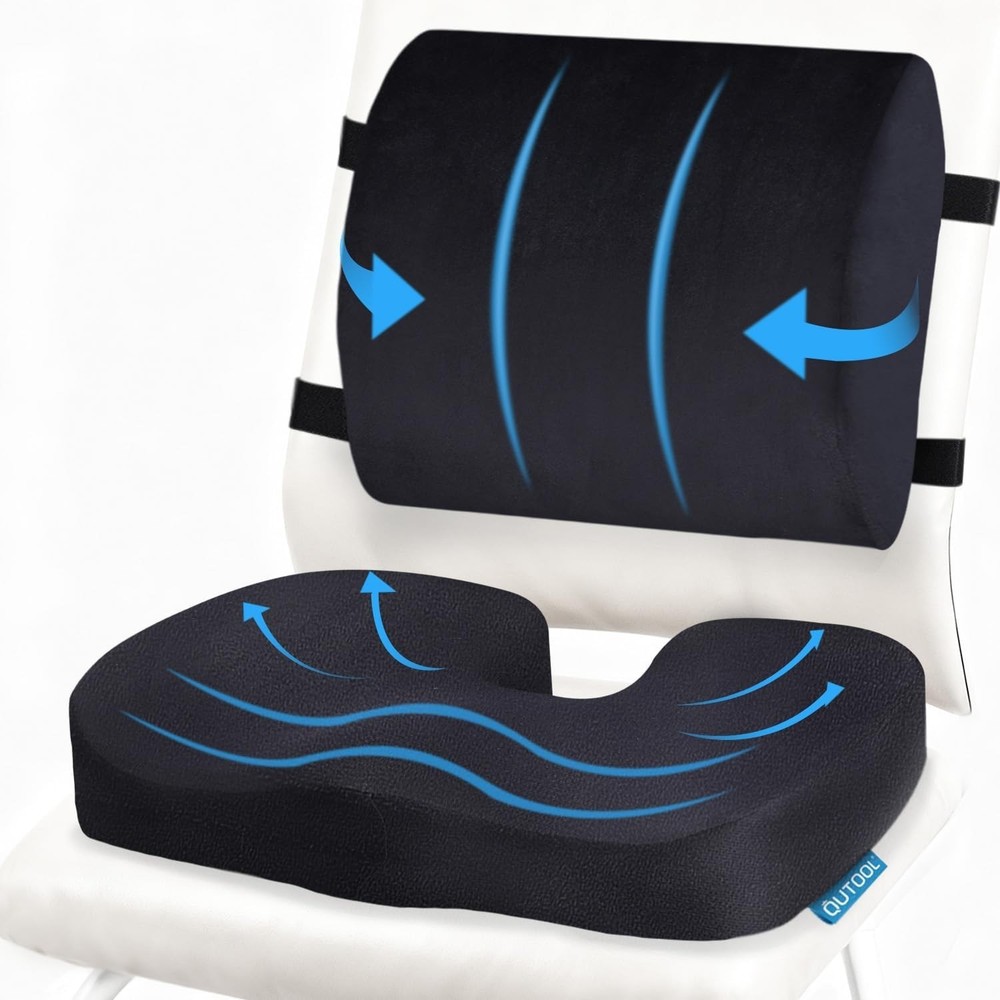 Ergonomic Seat Cushion & Lumbar Support Set