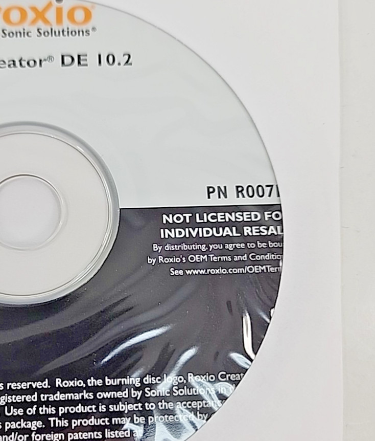 Roxio Creator DE 10.2 Sealed Software DVD CD Create Burn Media Audio