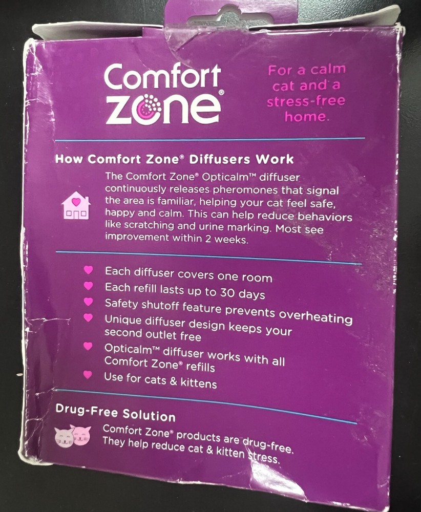 Comfort Zone Single & Multi-Cat Calming Kit Plug-In Defuser & Refill 3773