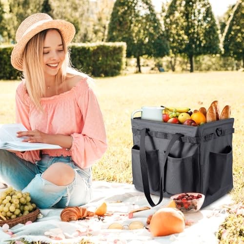 Car Trunk Organizer Multifunctional Storage Toolbox Carry Griddle,Large Black