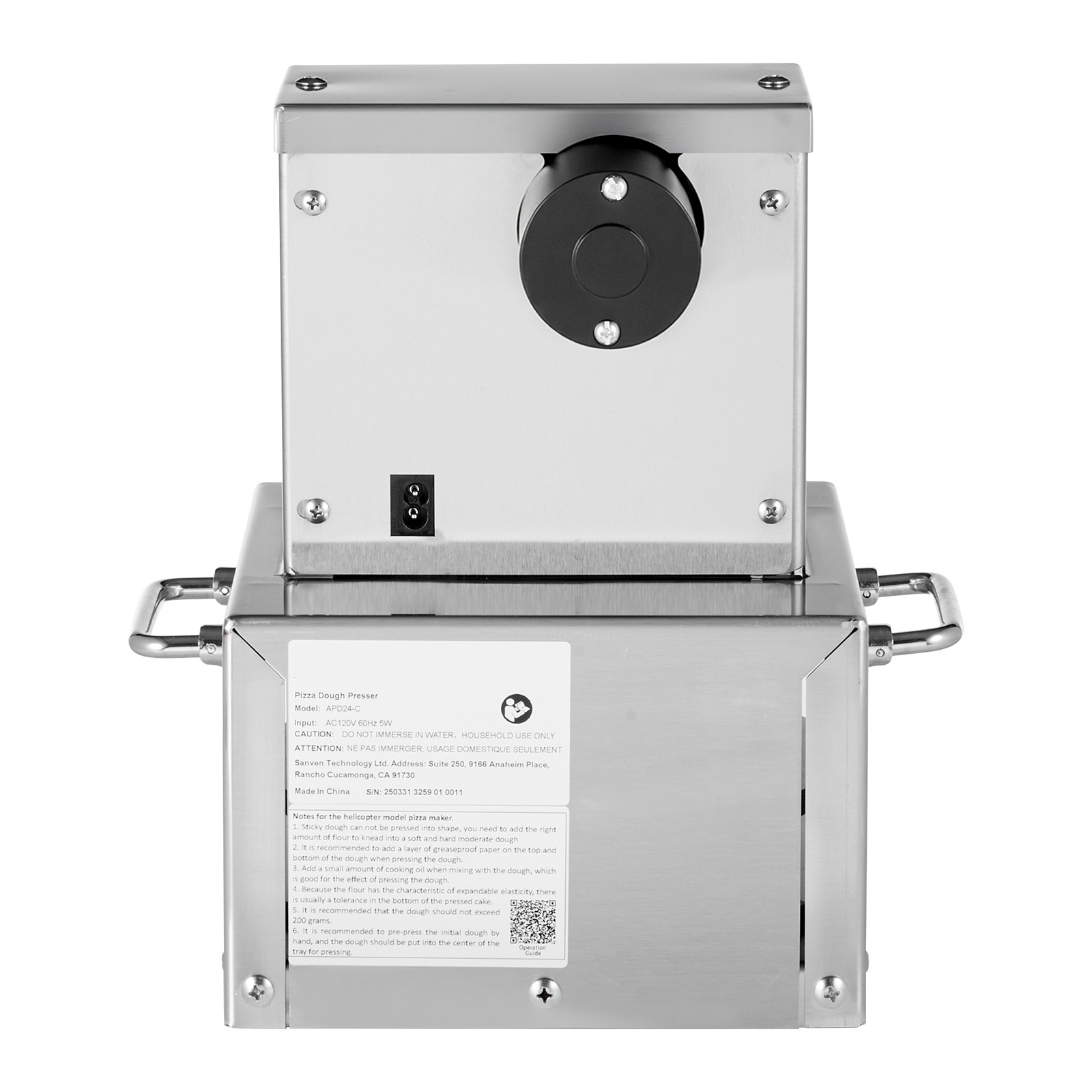 6 in Electric Pizza Dough Press Machine Pizza Pastry Sheeter Stainless Steel