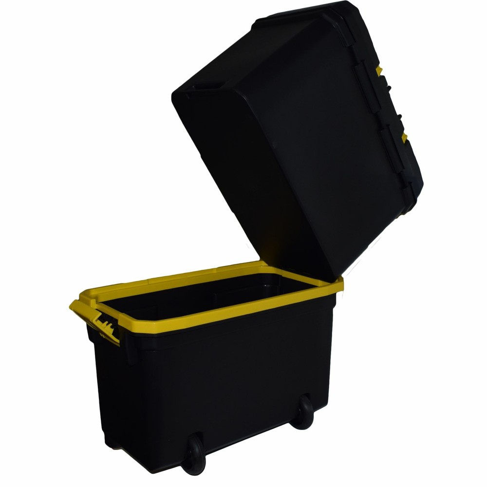 Plastic Double Tool Box Toolbox Storage Pull Along Handle Trolley 9 Compartment