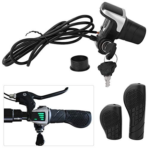 36V E Grip Throttle with LCD Display and Key Lock, Universal Fit Easy Install