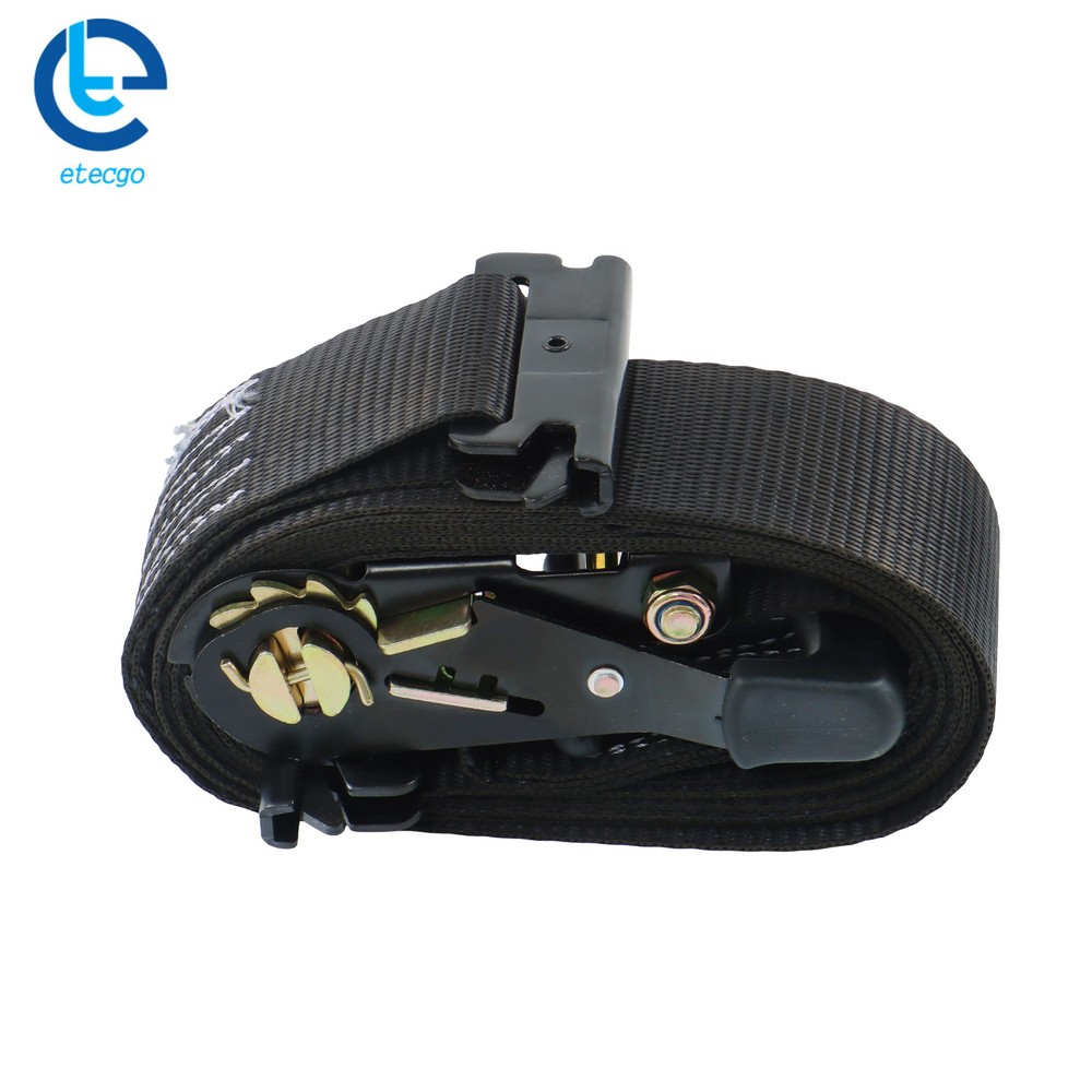 Black Wheel Chock and Ratchet Strap Bundle 2 Sets 9ft With Storage Bag For Van