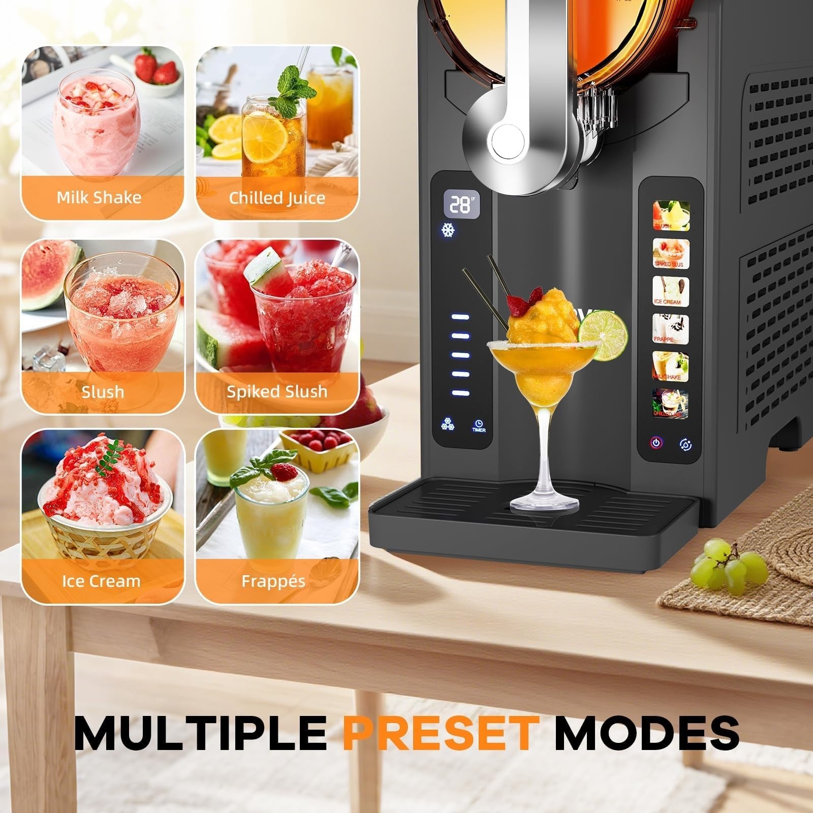 Slushie Machine for Home No Ice Needed 88 oz Large Capacity for Frozen Margarita