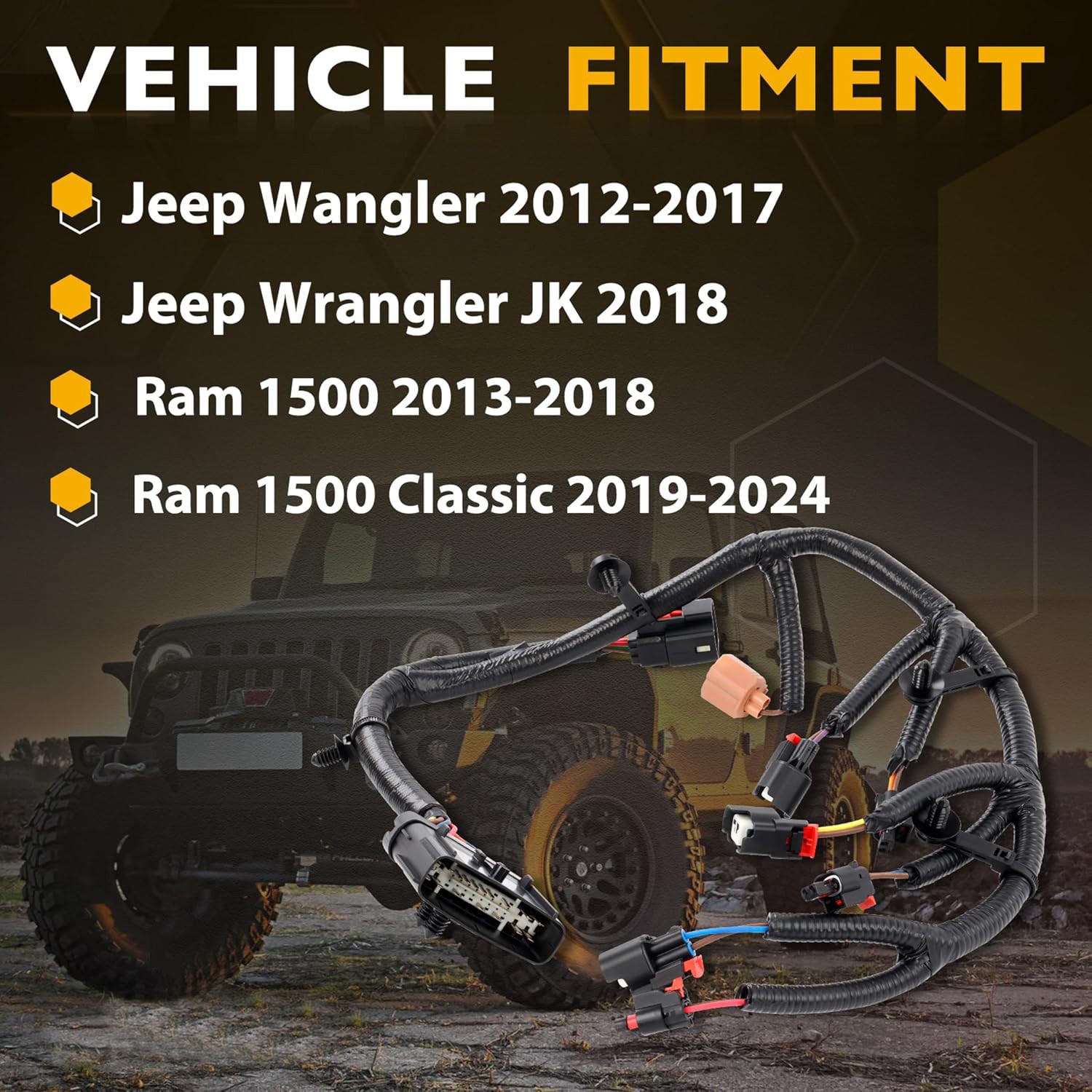 68087837AF Injector Wiring Engine Wire Harness For 12-24 Ram 1500 Jeep Wrangler