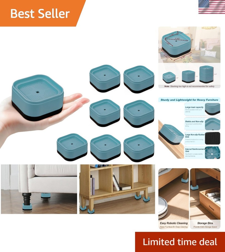 12 Pack Furniture Risers, Adjustable Bed Risers Heavy Duty Stackable Bed Raisers