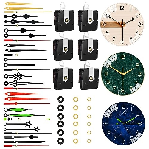 6 PCS High Torque Quartz Clock Movement Mechanism Replacement Clock Kit Style 2