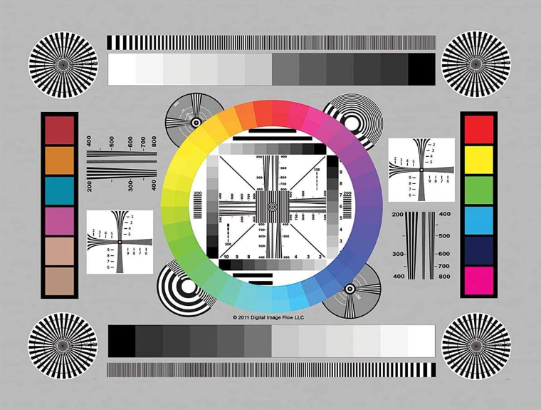 High Resolution 8.5X11" Chrome SD Professional Lens Test Chart, 3-Pack