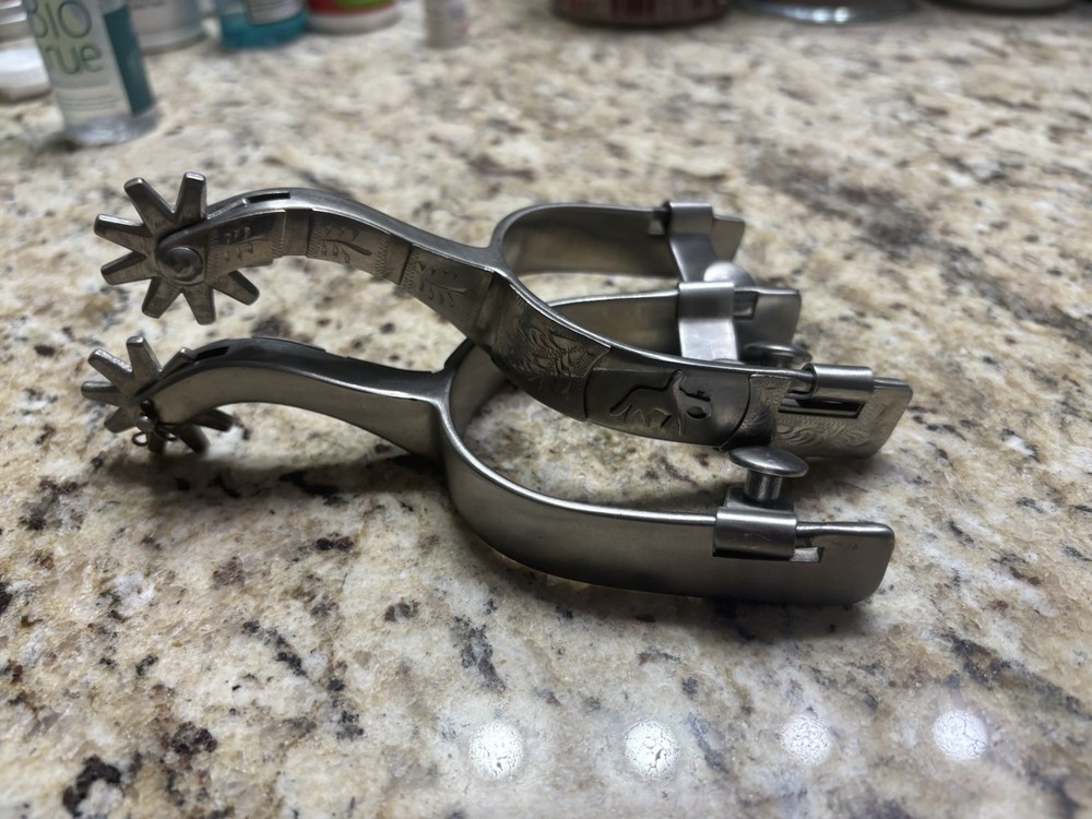 Engraved Pleasure Horse Spurs