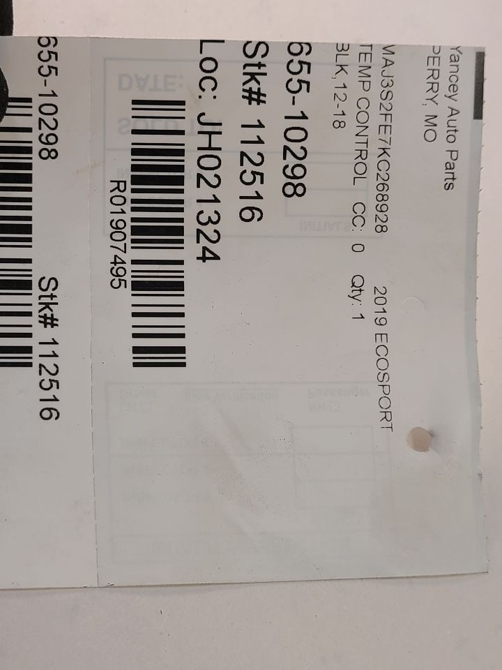 A/C Selector Switch fits 2019 Ford Ecosport manual temperature control Gra