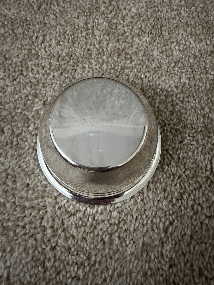 Silver Plated Decorative Platter and Cup Set Made in Italy