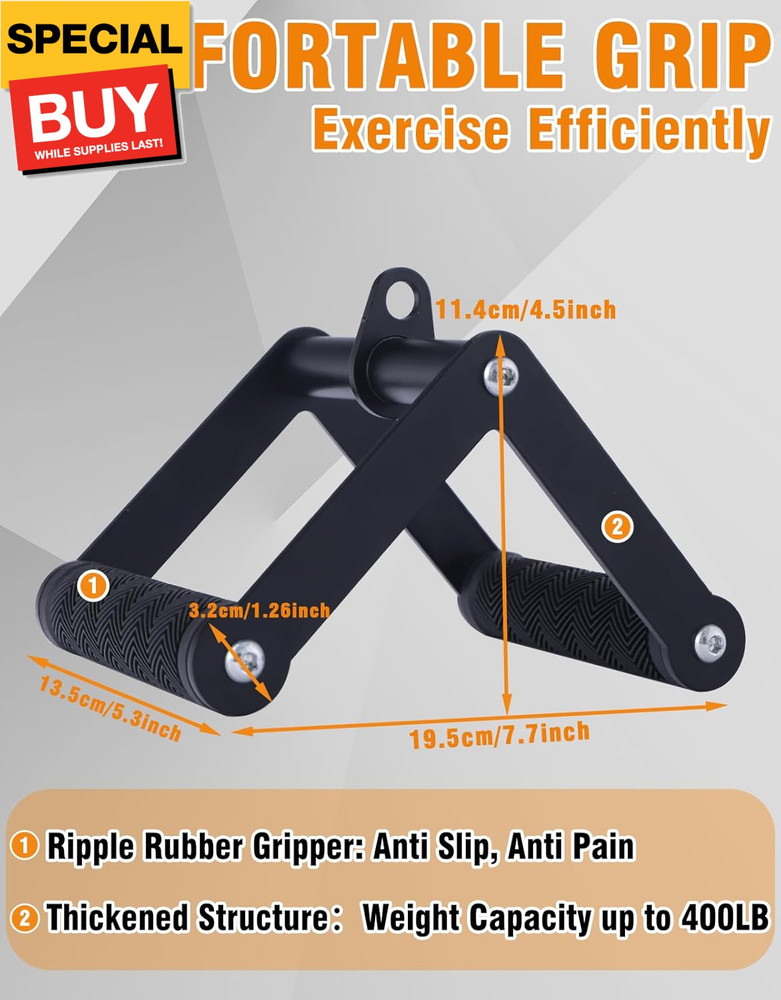 Double D Row Handle,LAT Pull Down Handle,LAT Pulldown Attachments,Close Grip Cab