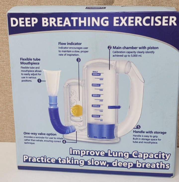 Breathing Exercise Device for Lungs Deep Breathing, Incentive Spirometer 5000ml