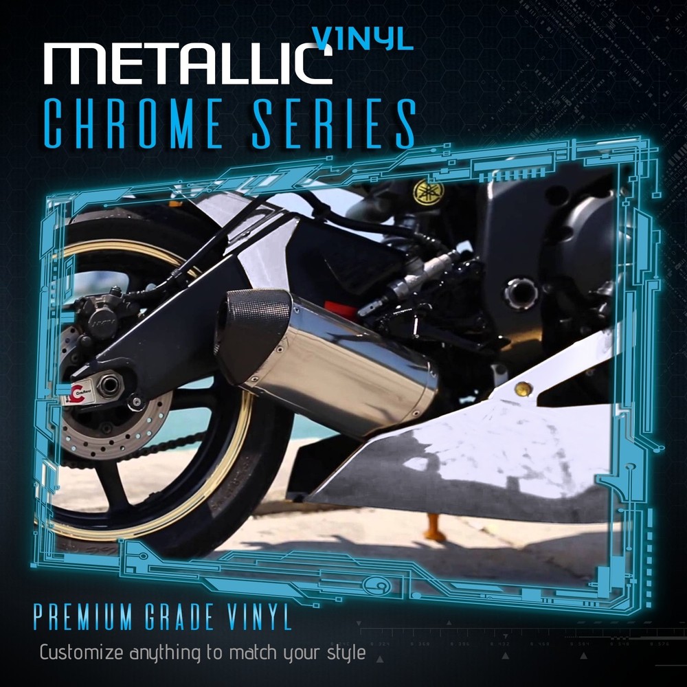 Silver Chrome Mirror Vinyl Wrap Film Sticker Decal Bubble Free Air Release