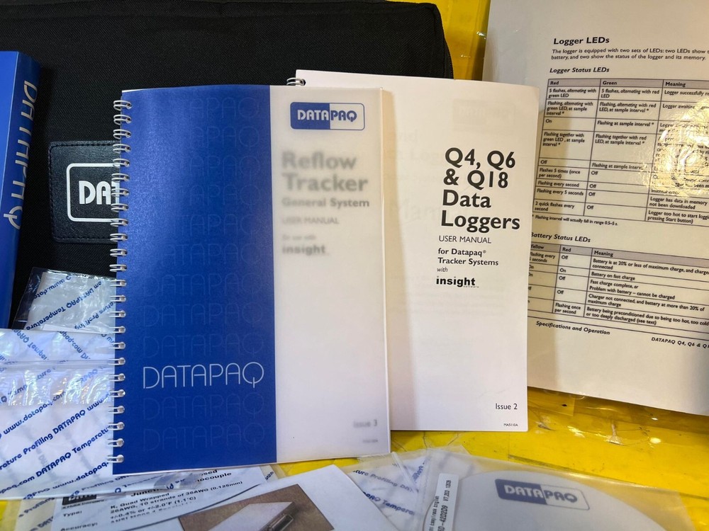 DATAPAQ DATAPAQ4 OVEN THERMAL TEMPERATURE PROFILING TRACKER SYSTEM KIT W BARRIER