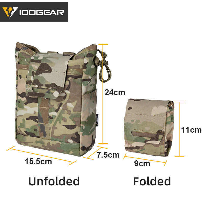 IDOGEAR Tactical Foldable Recycling Bag Dump Pouch MOLLE Drop Pouch Paintball