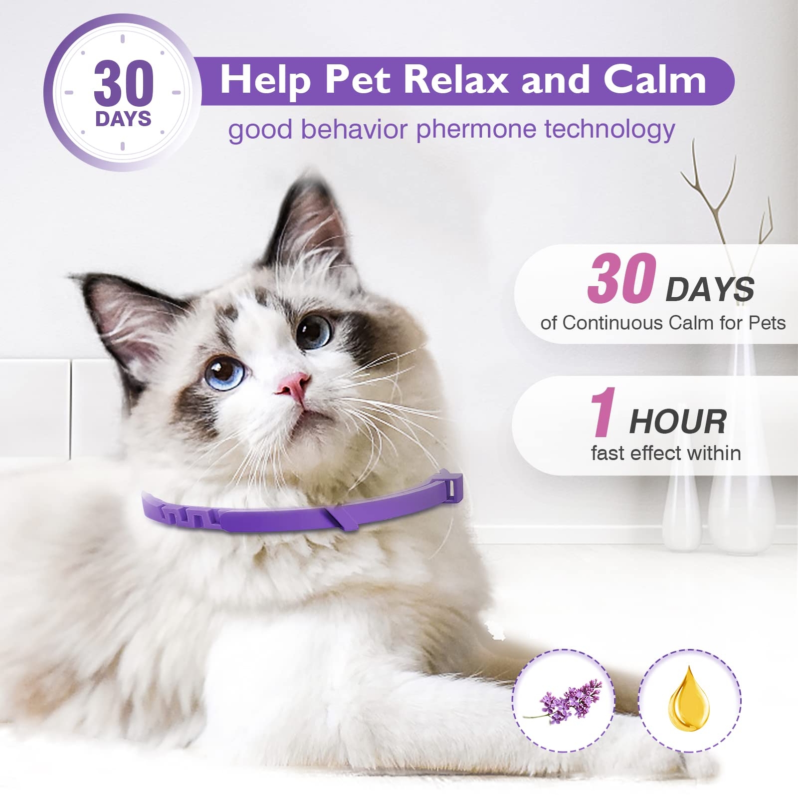 3 Pack Calming Collar Efficient Relieve Reduce Anxiety Stress Pheromones Calm