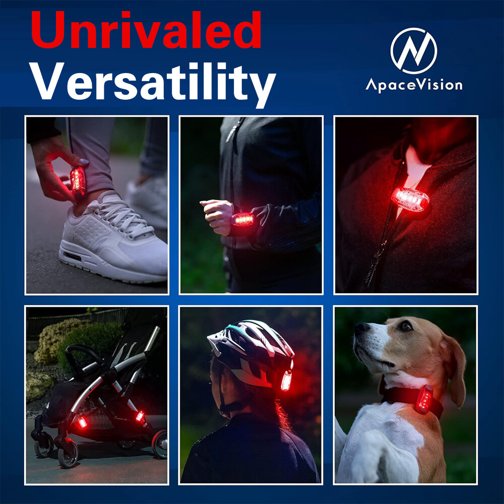 1-4PCS LED Night Safety Light Clip On Strobe Running Lights For Cycling Warning