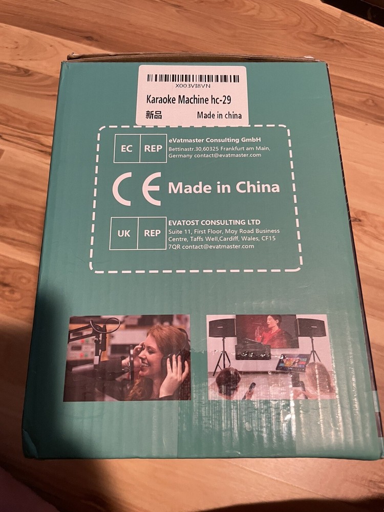 SINWE Karaoke Machine, Rechargeable Bluetooth PA Speaker System With 2 Mics