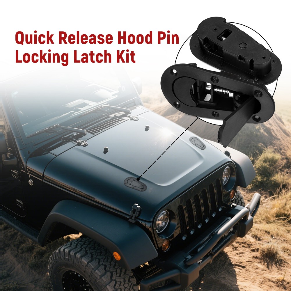 Universal Racing Car Flush Mount Quick Release Hood Latch Pin No Key Locking Kit