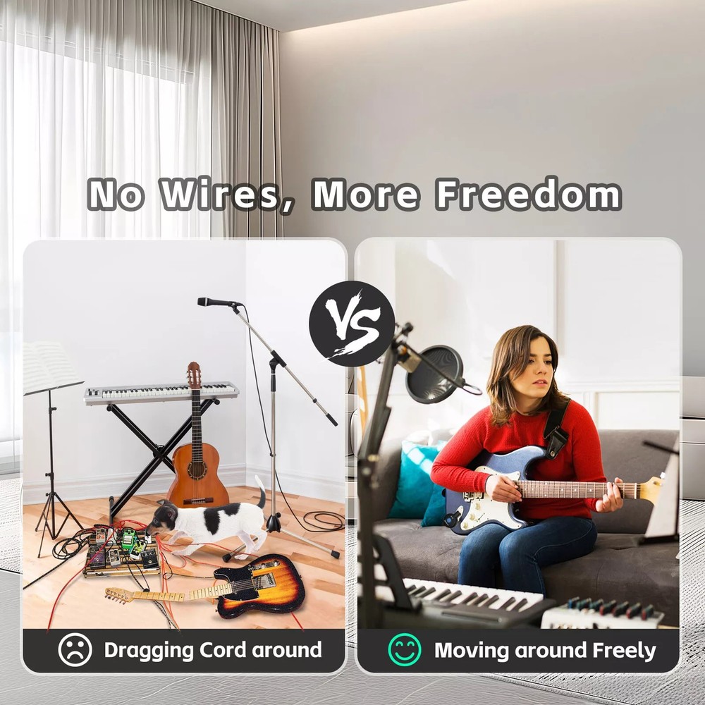 Wireless Guitar System Converter Transmitter Receiver For Electric Instruments