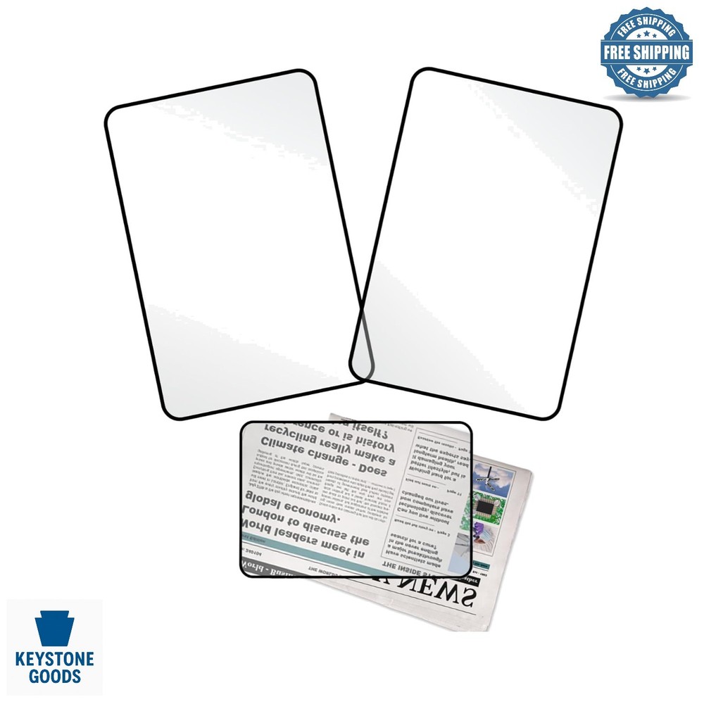 2-Pack 3X Large Page Magnifier Sheets for Reading & Low Vision